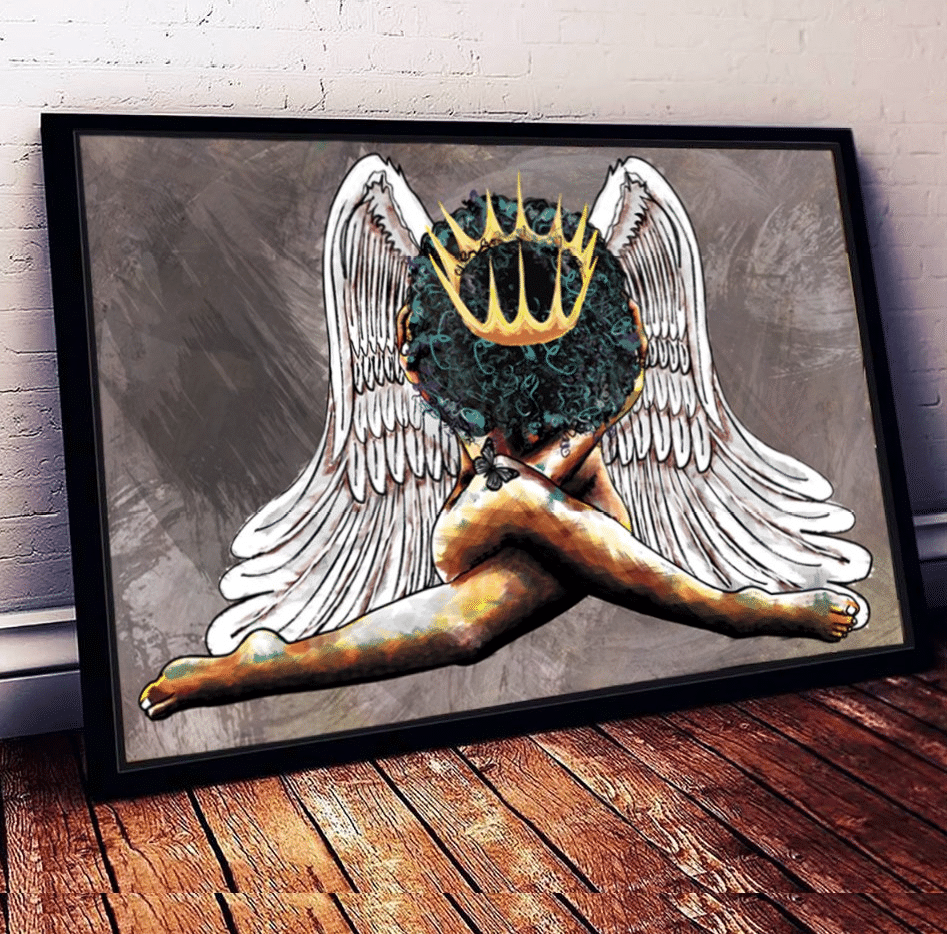 Juneteenth Freedom Day Liberation Day Black Queen Wings Home Living Room Wall Decor Horizontal Poster Canvas