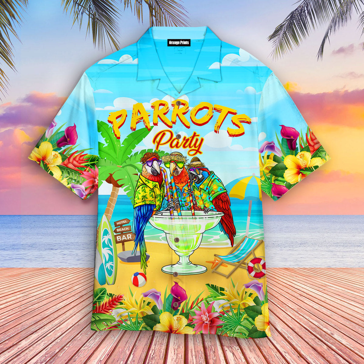 Parrots Party Drink Cocktail Aloha Hawaii Shirts For Men Women Ha24498