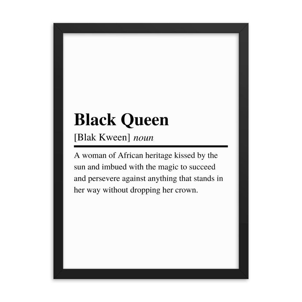 Black Woman Black Pride Black Queen Definition Matte poster canvas