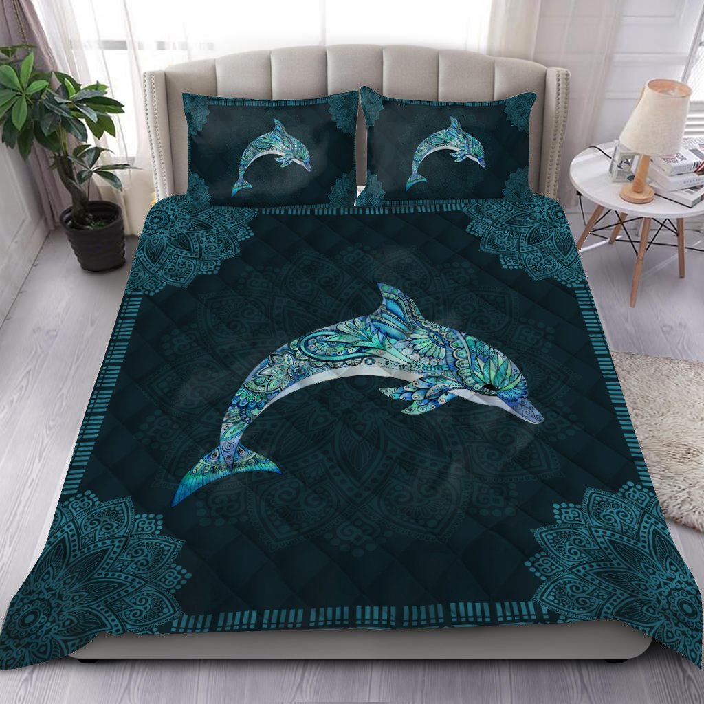 Dolphin Mandala Quilt Bedding Set Hht03092007