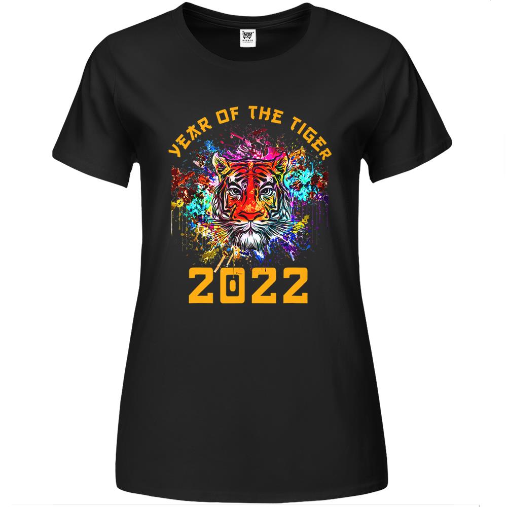 Year Of The Tiger Horoscope Art Happy Chinese New Year 2022 Premium Womens T Shirts