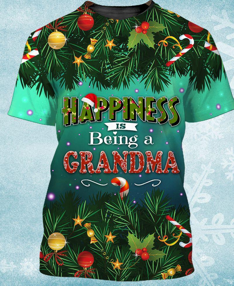 Happiness I’M Being A Grandma 3D Shirts Gift For Christmas Holiday 3D Tshirt