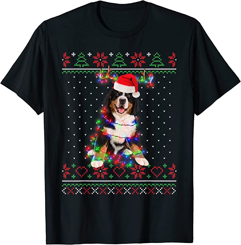 Mountain Dog Ugly Sweater Christmas Puppy Dog Lover T-Shirt