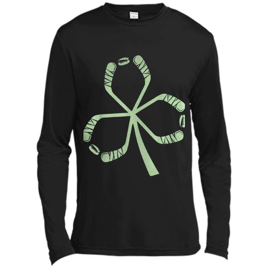 HOCKEY PATRICK'S DAY Shamrock Hockey  Long Sleeve Moisture Absorbing Shirt