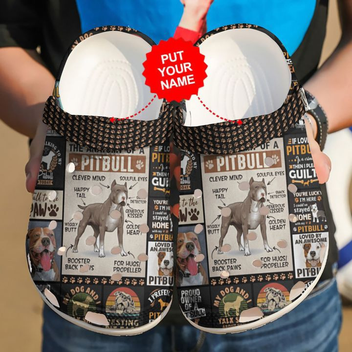 Dog – Pitbull Anatomy Custom Clog Shoes For Men And Women