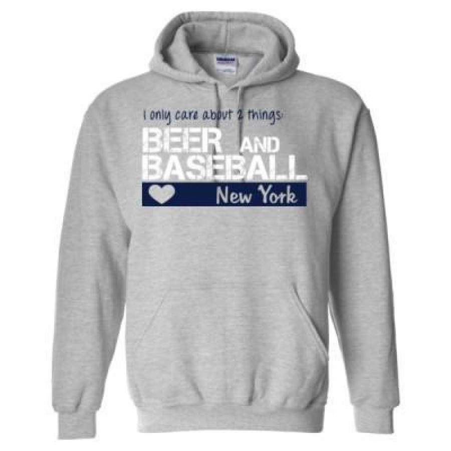 AGR New York Yankees I Only Care About 2 Things Beer And Baseball – Heavy Blend™ Hooded Sweatshirt