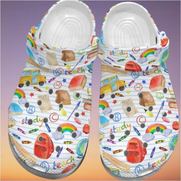 Student Back To School Adults Kids Crocs Crocband Clog Shoes For Men Women Ht
