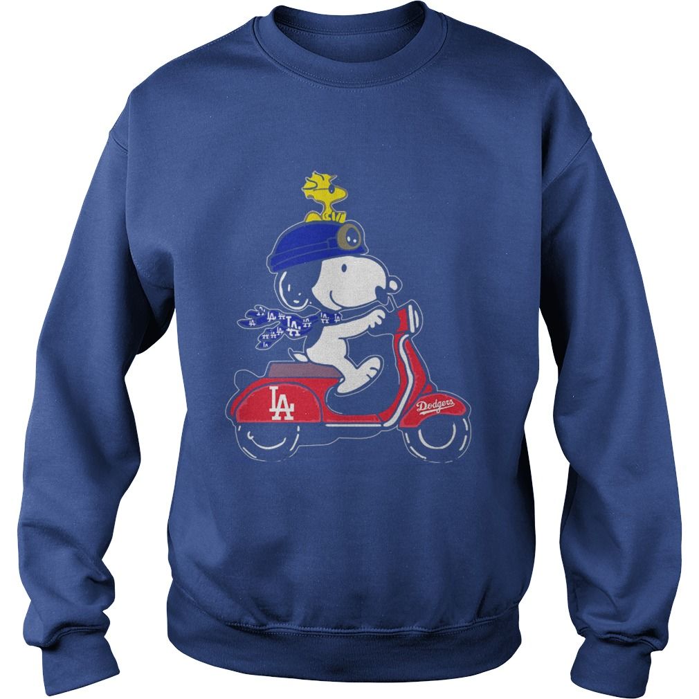 Snoopy driving Vespa Los Angeles Dodgers shirt - EmprintsTOP