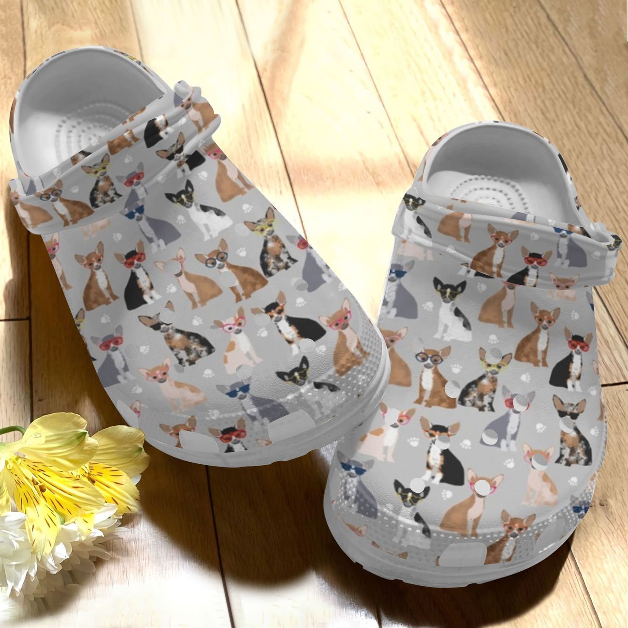 Chihuahua Personalize Clog, Custom Name, Text, Fashion Style For Women, Men, Kid, Print 3D Friends