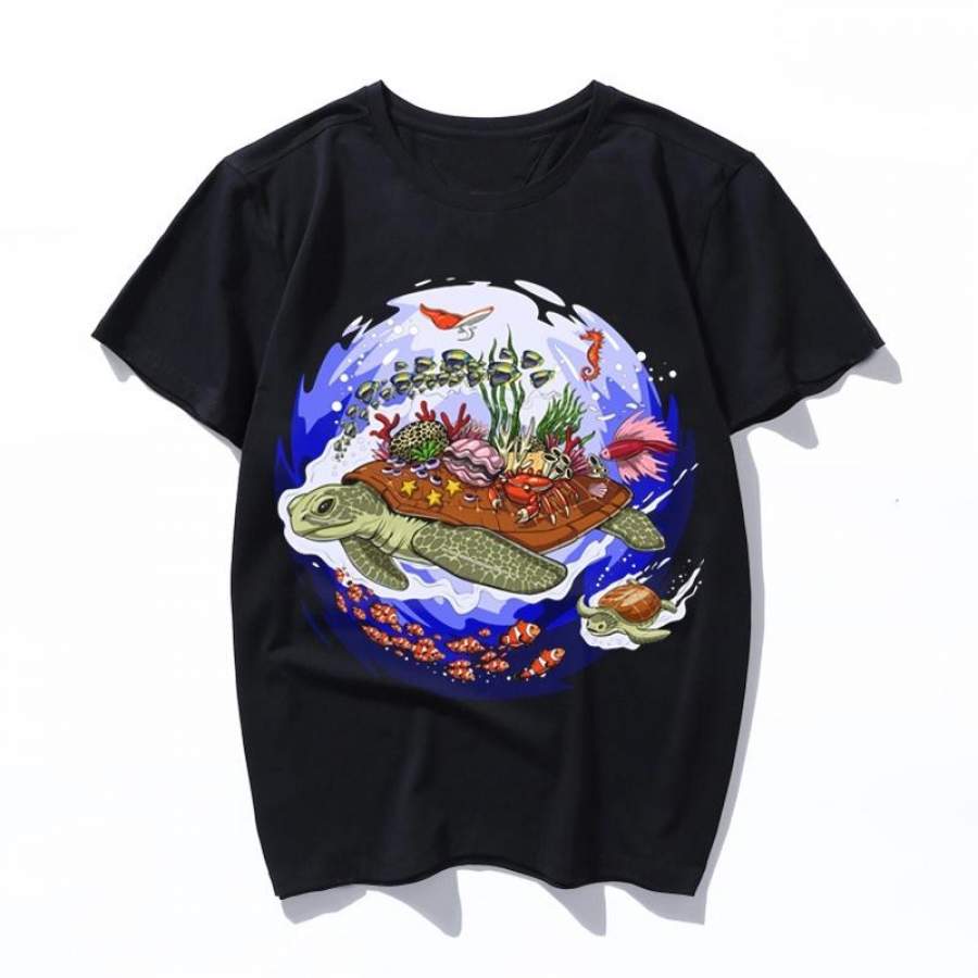 sea turtle tortoise ocean Funny T Shirt Women men Harajuku Cute T-shirt Print Tshirt Top Female