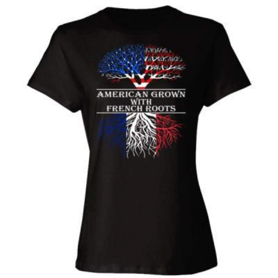 AGR American Grown With French Roots – Ladies’ Cotton T-Shirt