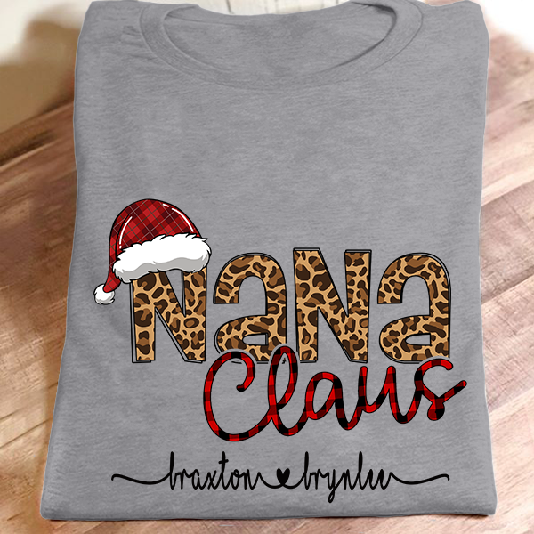 Nana Claus – New Leopard Caro Art | Personalized T-Shirt