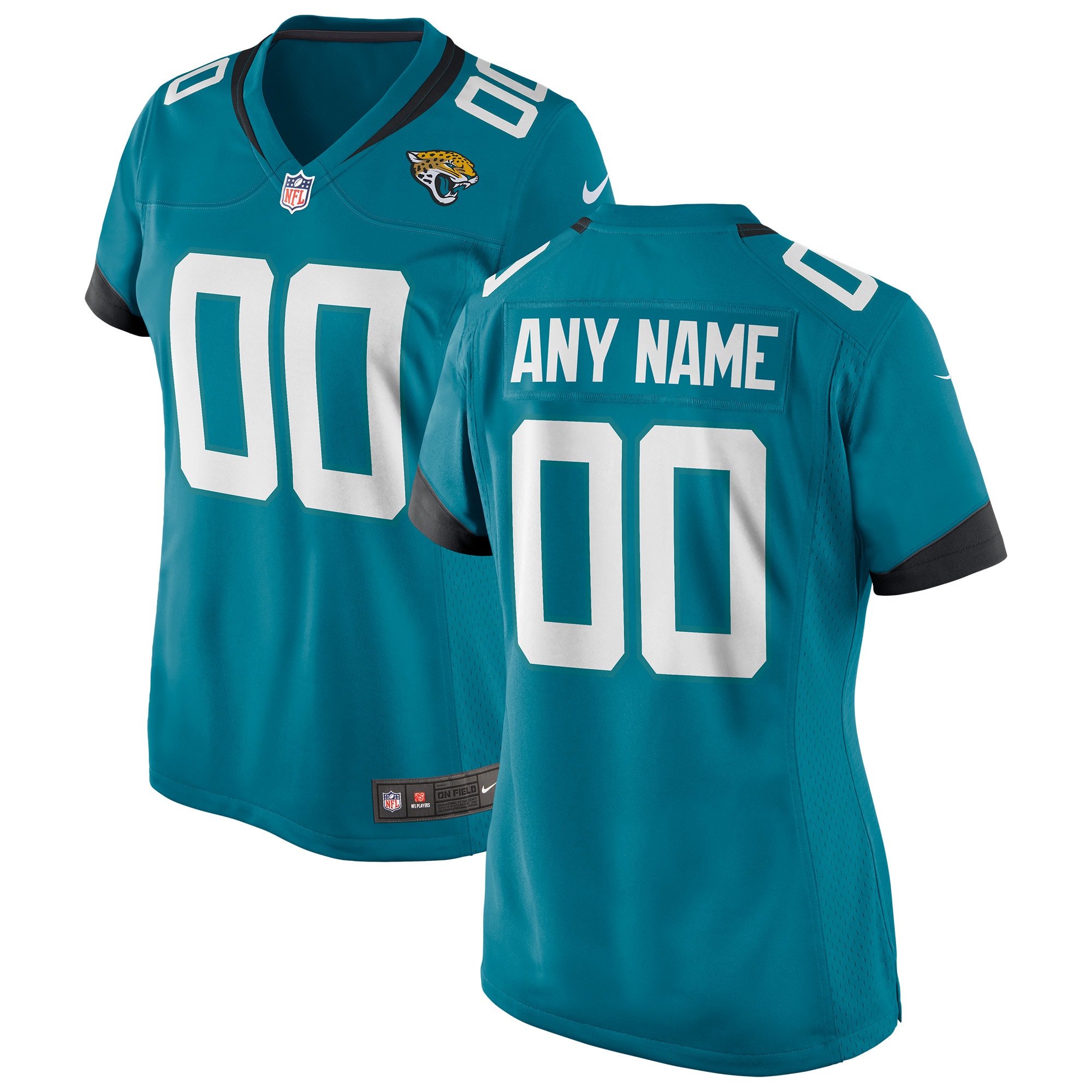 Women’s Teal Jacksonville Jaguars Alternate Custom Jersey