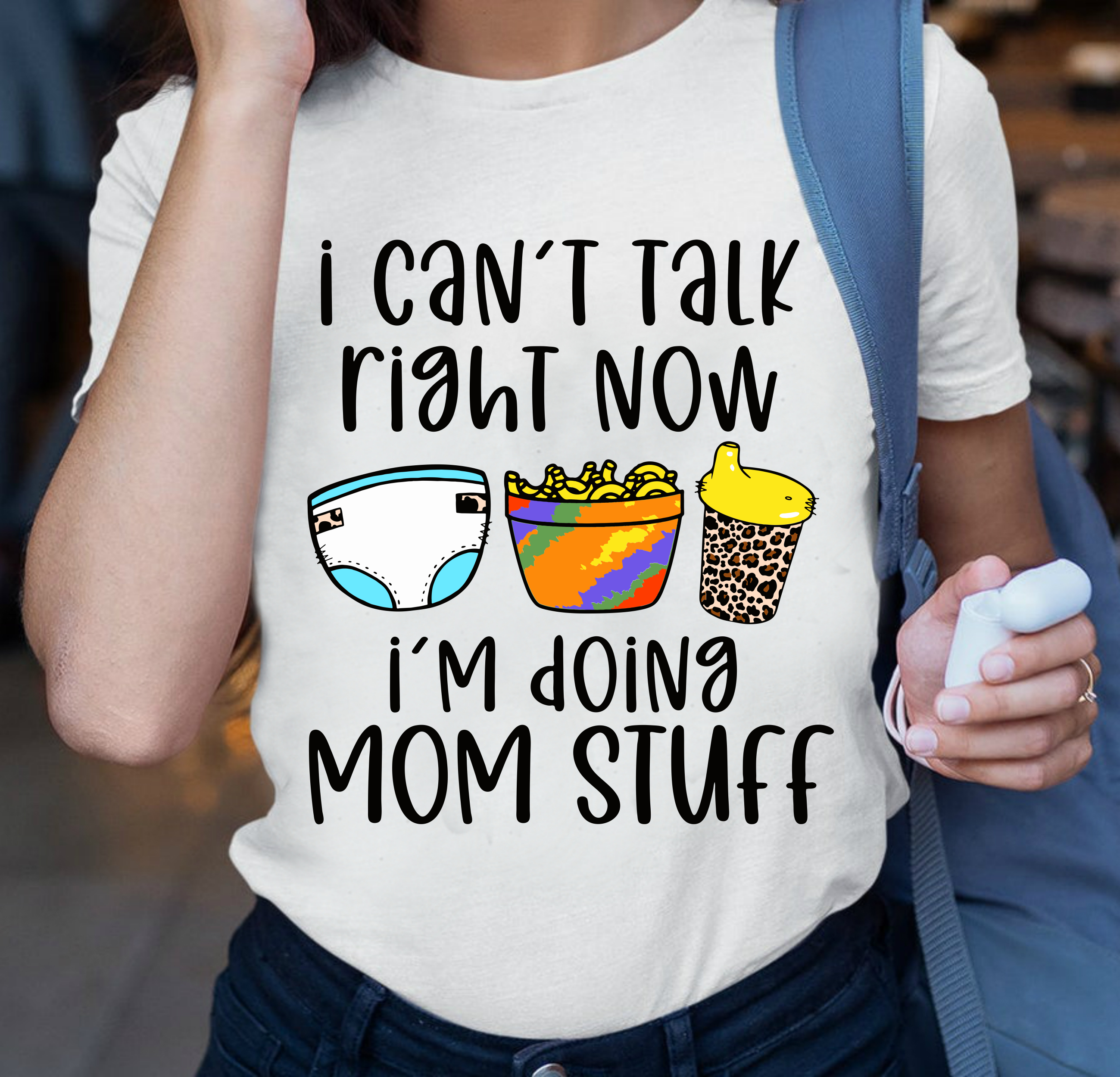 Doing Mom Stuff T Shirt Mom Mode Mama Life Boy Mother Hot Mommy Leopard Design Cheetah Print	Messy Bun Birthday Gift	Motherhood Tee