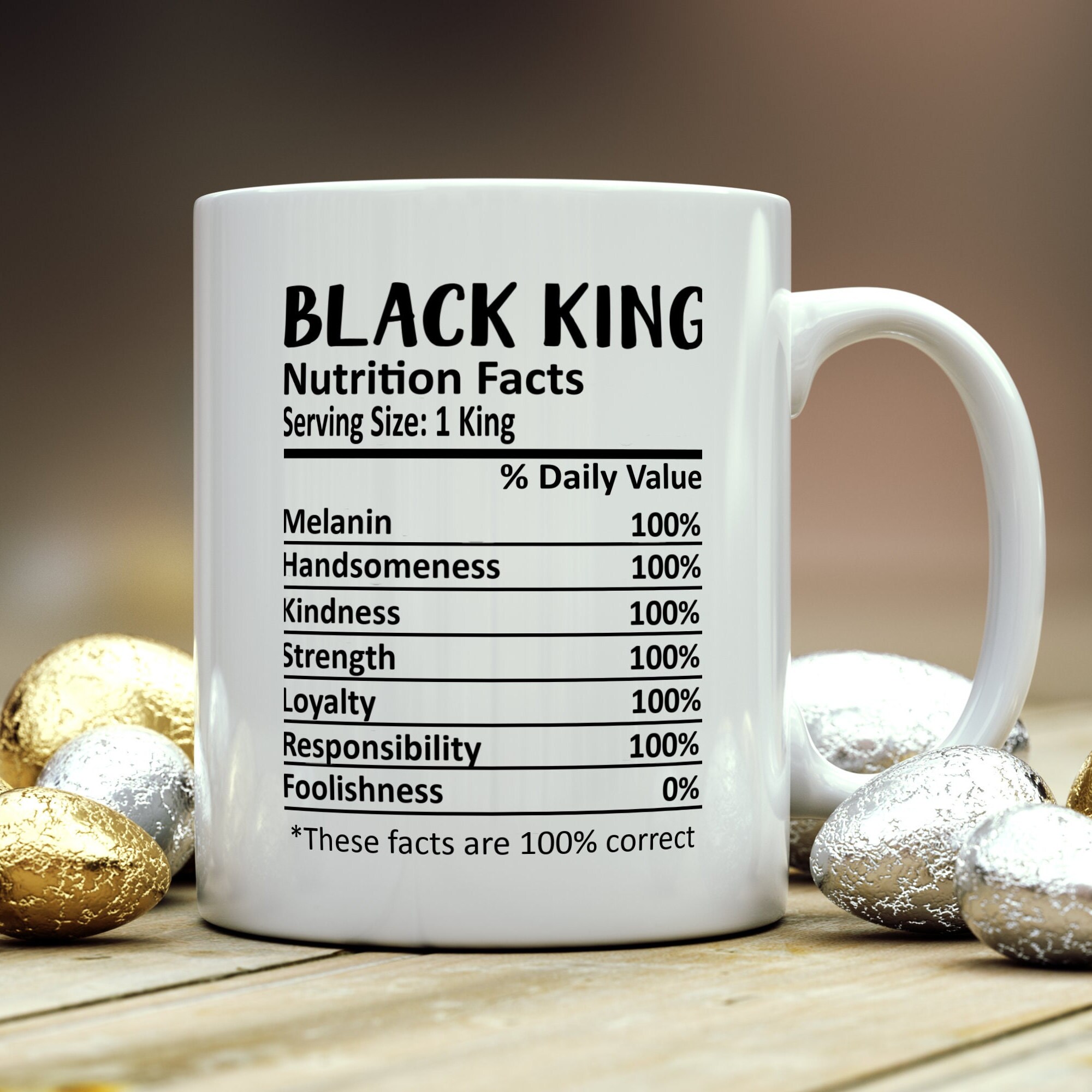 Black King Mug, Black King Gift, Black King Nutritional Facts Mug,  Best Black King Ever Gift, Funny Black King Gift, Best Black King Mug