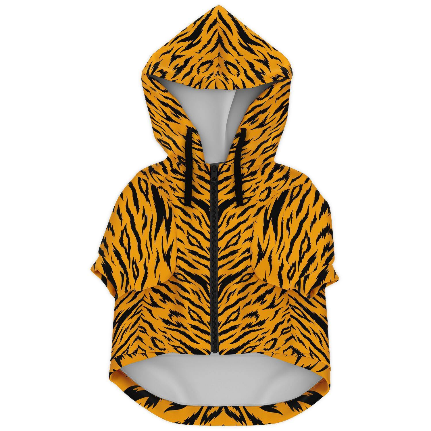 TIGER PRINT DOG ZIP UP HOODIE