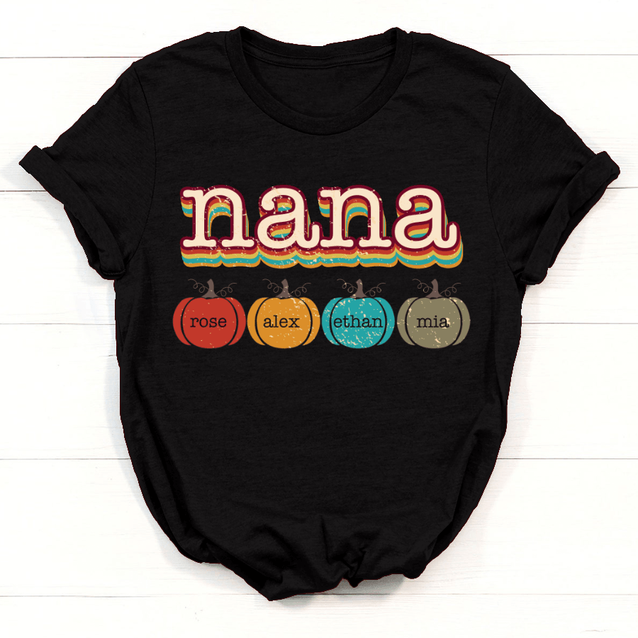 Nana Pumpkin Kids Names Shirt