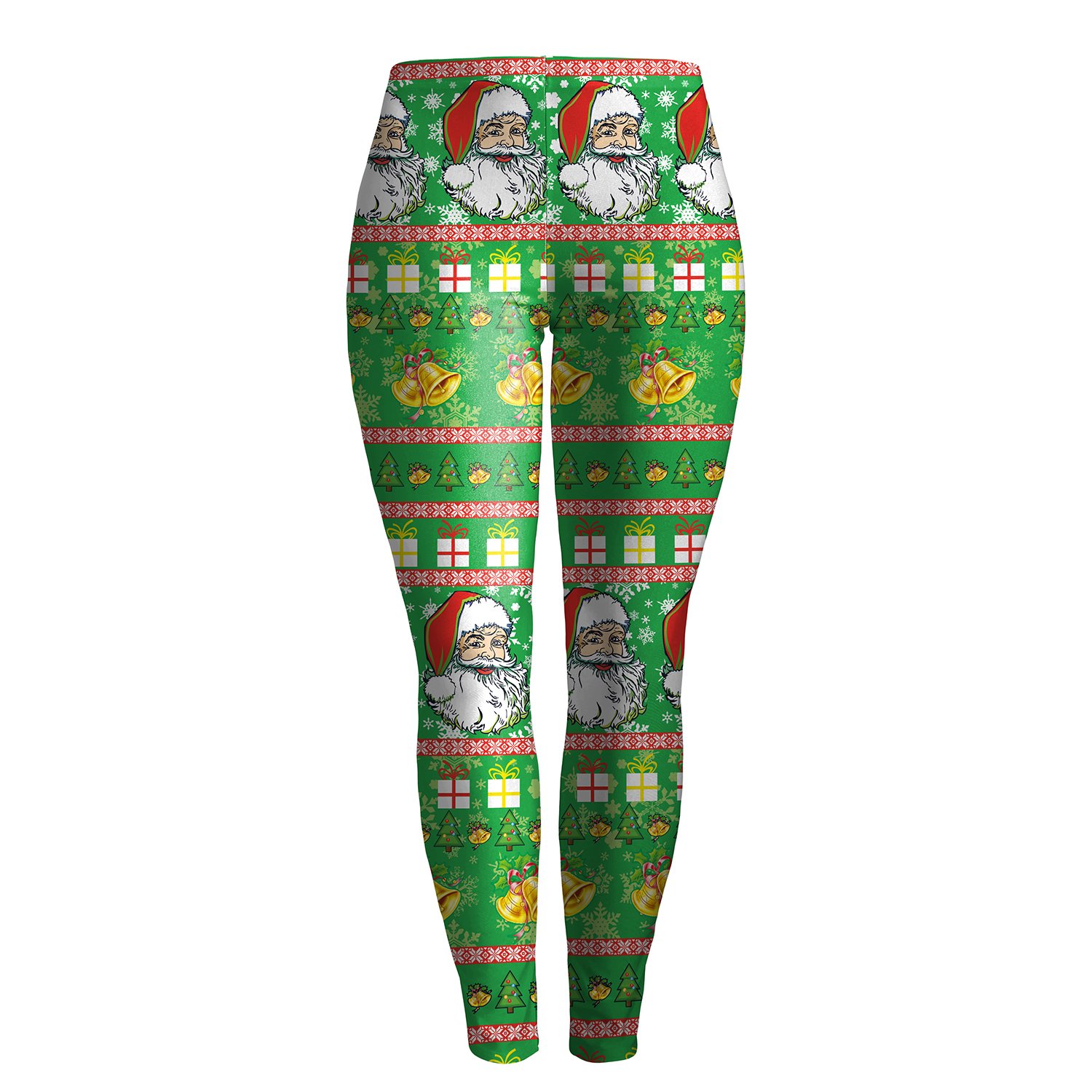 Christmas Leggings – Women 3D Printed Santa Slim Green Legging