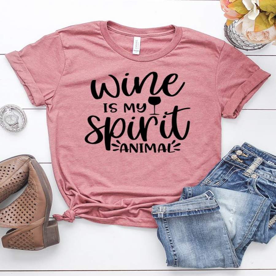 Wine is my Spirit Animal T-Shirt