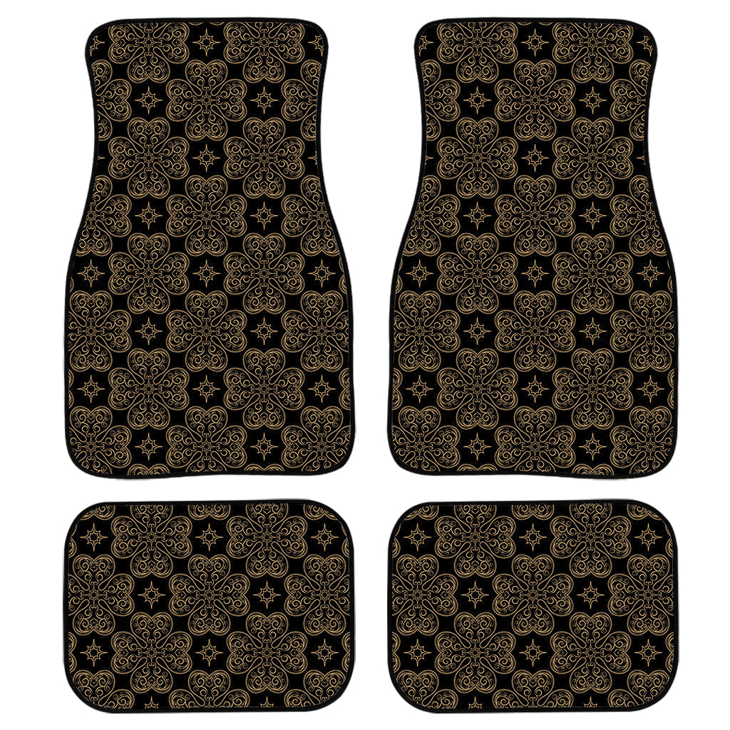 Gold Clover St. Patrick’S Day Print Front And Back Car Floor Mats, Front Car Mat