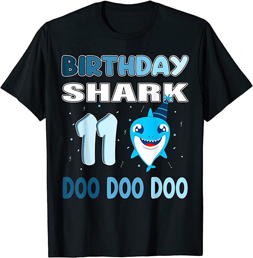 baby shark birthday shirt 11 Birthday party boys 11th B-day T-Shirt