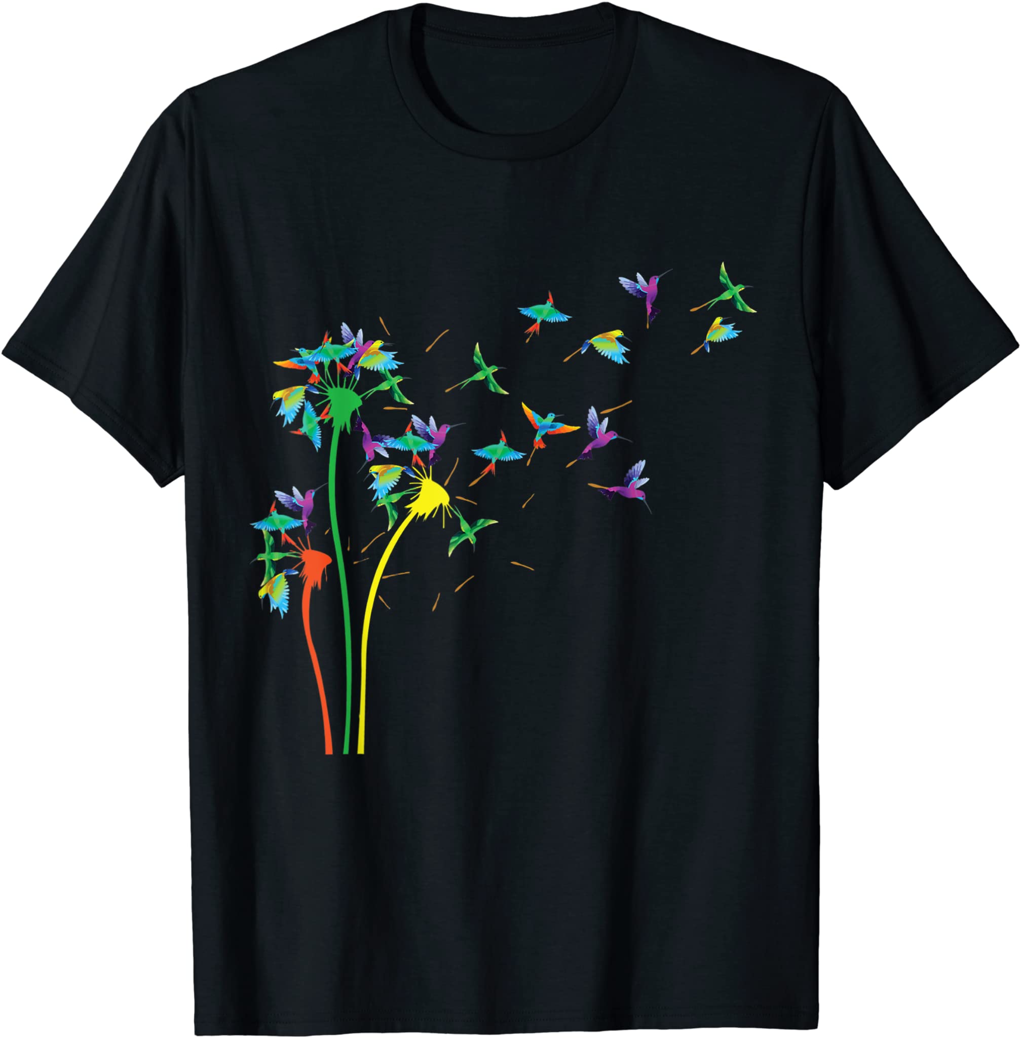 Birds Flower Fly Dandelion Swallow, Macaw, Birds Lover T-Shirt