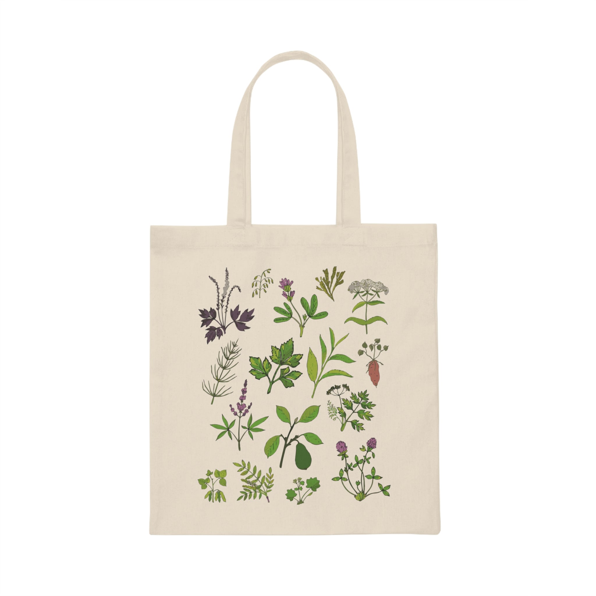 Botanical Print Plant Canvas Tote Bag