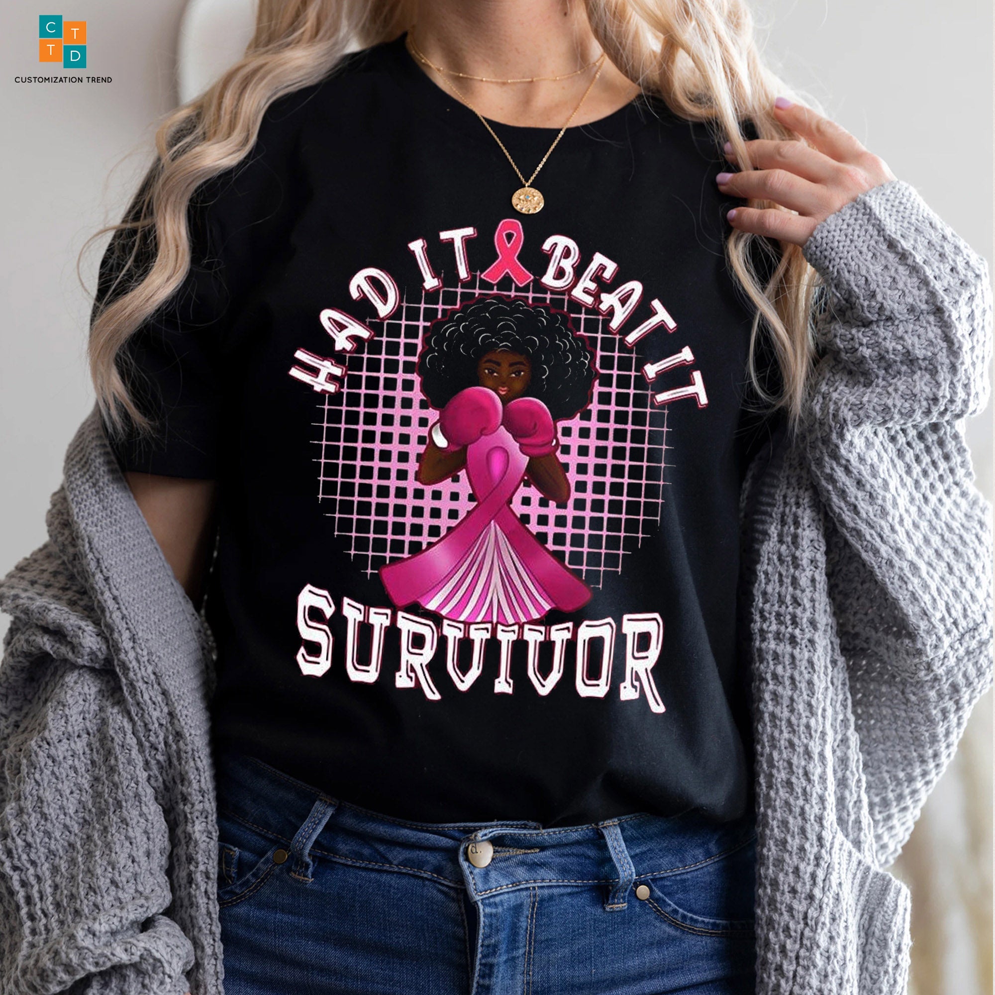 Breast Cancer Black Women Hadit Beat It Survivor Hoodie, Shirt