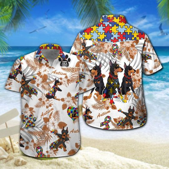 Doberman Autism Hawaii Shirt Ha749