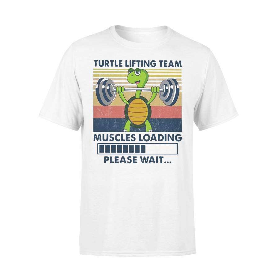 Turtle Lifting Team Muscles Loading Please Wait Vintage T-shirt