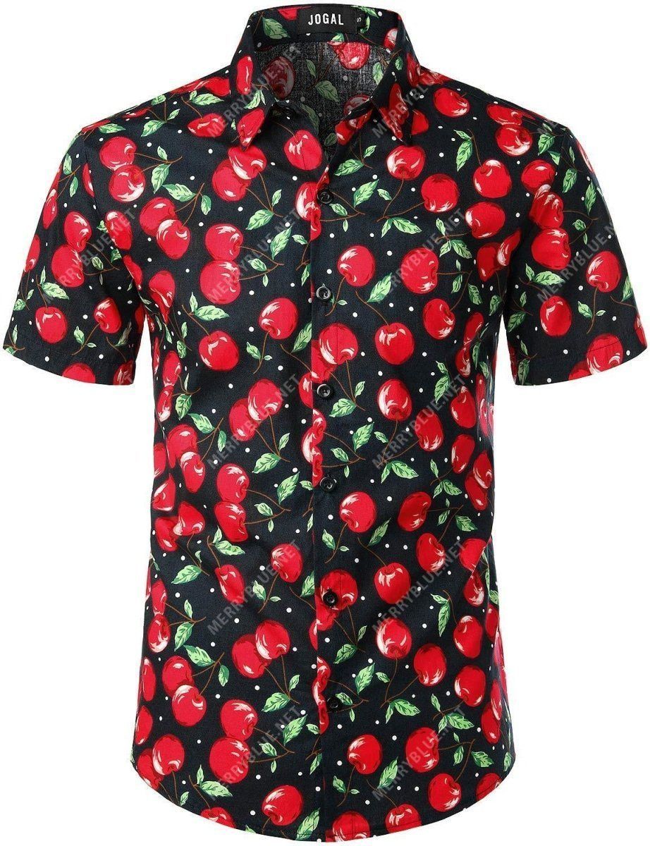 Buy Jogal Mens Cotton Button Down Short Sleeve Hawaii Shirt Ha109597