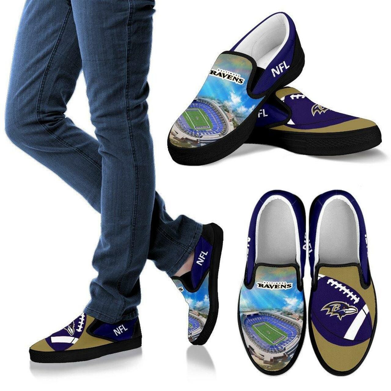 Baltimore Ravens Slip-On Slip On Shoes Proud Of Stadium Shoes16236