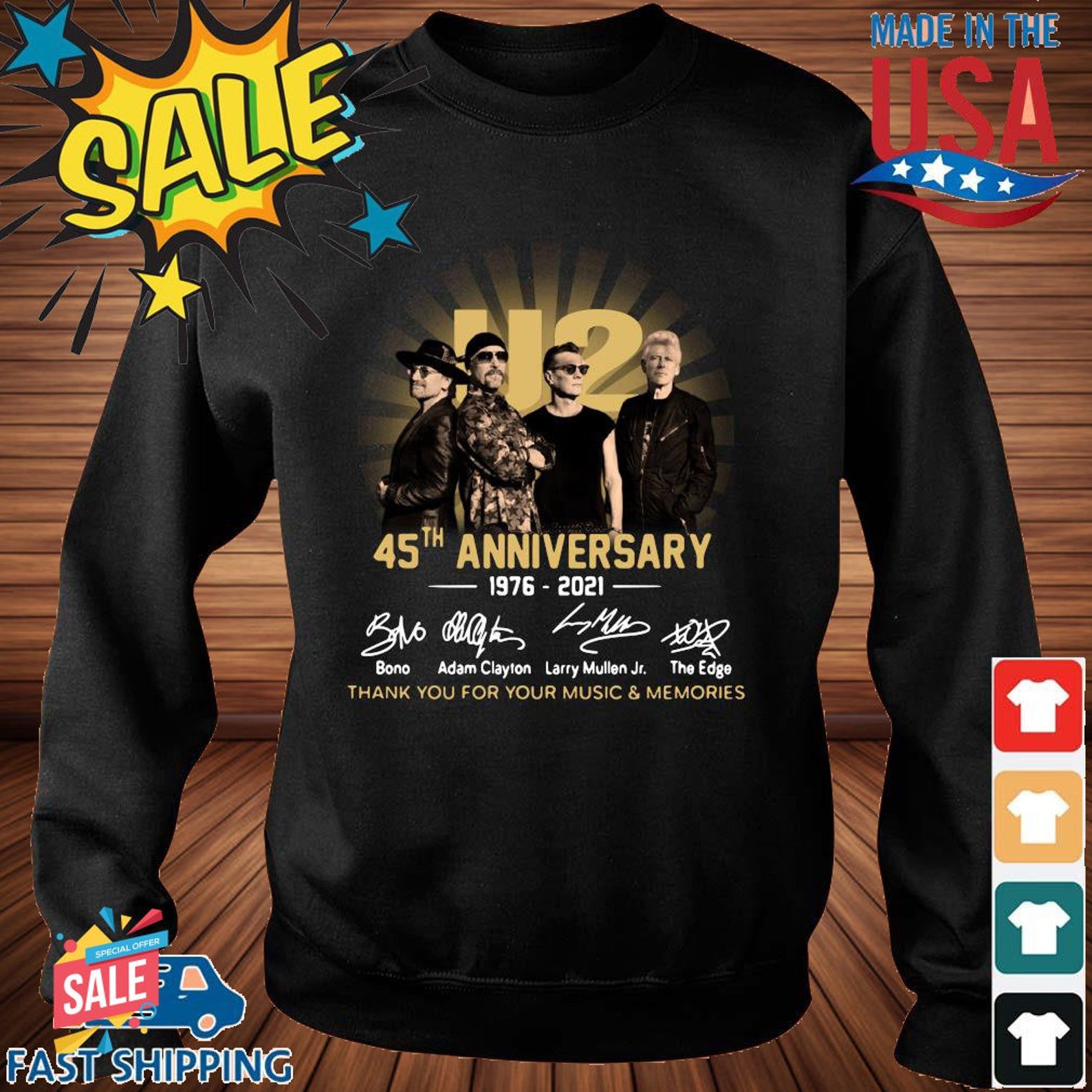 U2 Shirt U2 Rockband Shirt Gift Tshirt For U2 Fan Thank You For Your Music Band Shirt 45Th Anniversary Shirt