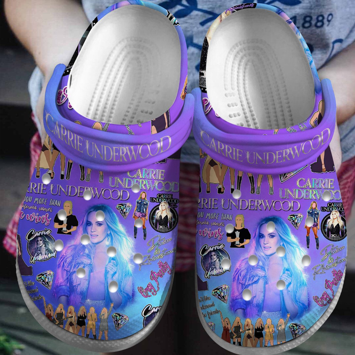 Carrie Underwood Singer Music Crocs Crocband Clogs Shoes For Men Women and Kids