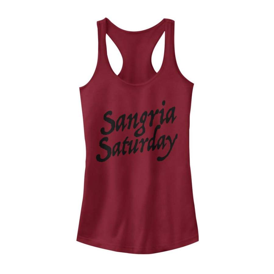 CHIN UP Junior’s Sangria Saturday  Racerback Tank Scarlet