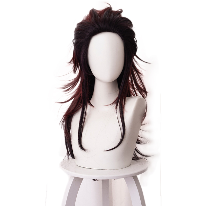 Anime Demon Slayer Kimetsu no Yaiba Kamado Tanjirou Women Long Wig Cosplay Costume Heat Resistant Synthetic Hair Party Wigs alx