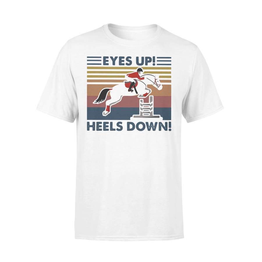 Eyes Up Heels Down Horse Racing Vintage Retro T-shirt
