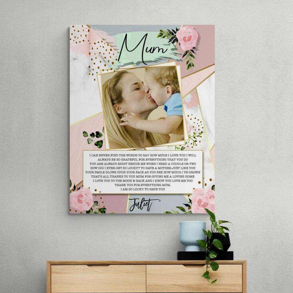 [Personalized Name & Photo] Mum Poem Gallery – Gift For Mom For Mother’S Day, Best Idea For Home Decor For Family – Matte Canvas Premium Wall Art Canvas