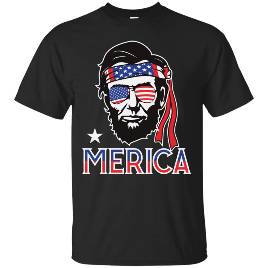 AGR Spectacular Merica Funny Abe Lincoln 4th of July Hip American t shirt Cotton t shirt