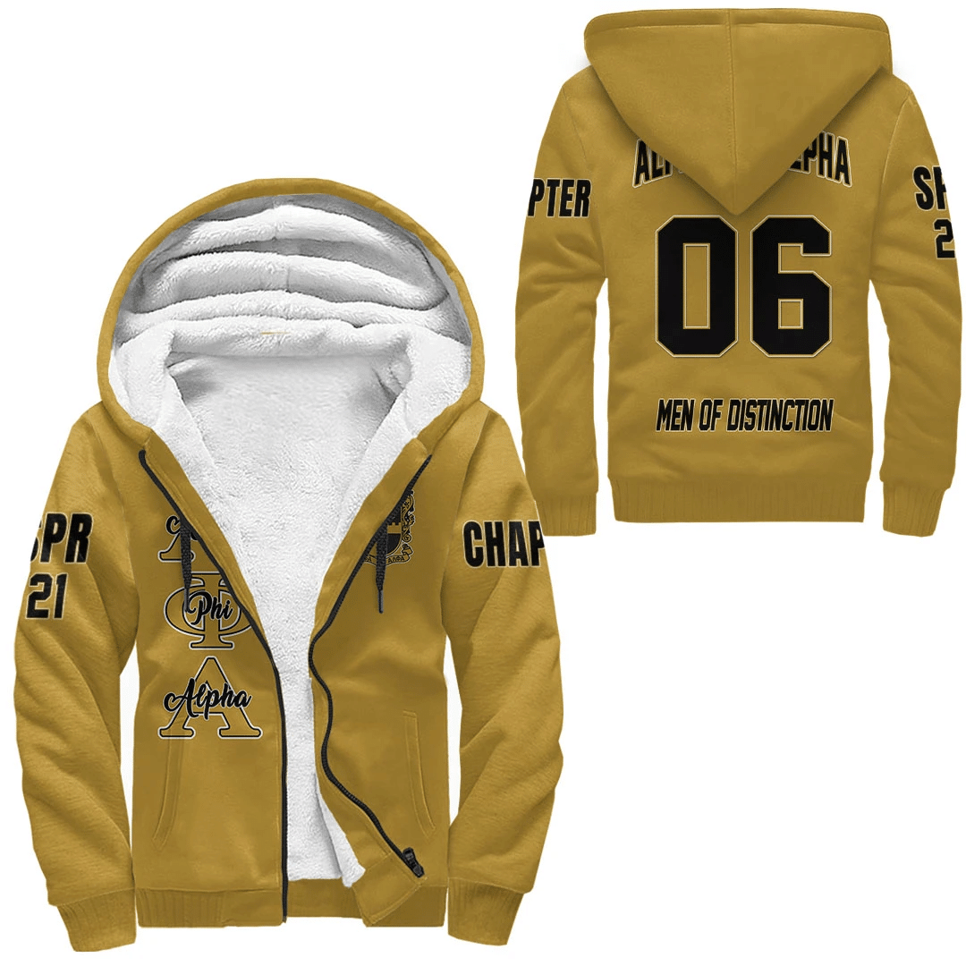 (Custom) Africa Zone Hoodie – Alpha Phi Alpha (Gold) Sherpa Hoodies A31