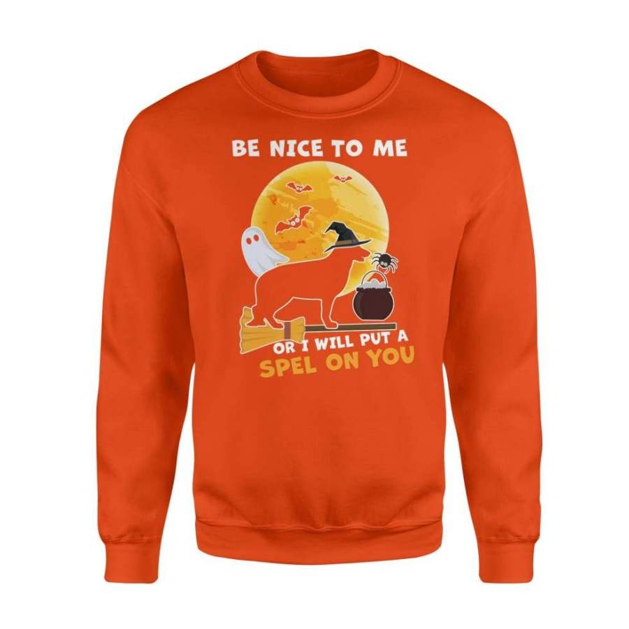 Be Nice To Me Or I Will Spell On You German Shepherd Halloween Costume Gift Shirt – Standard Fleece Sweatshirt
