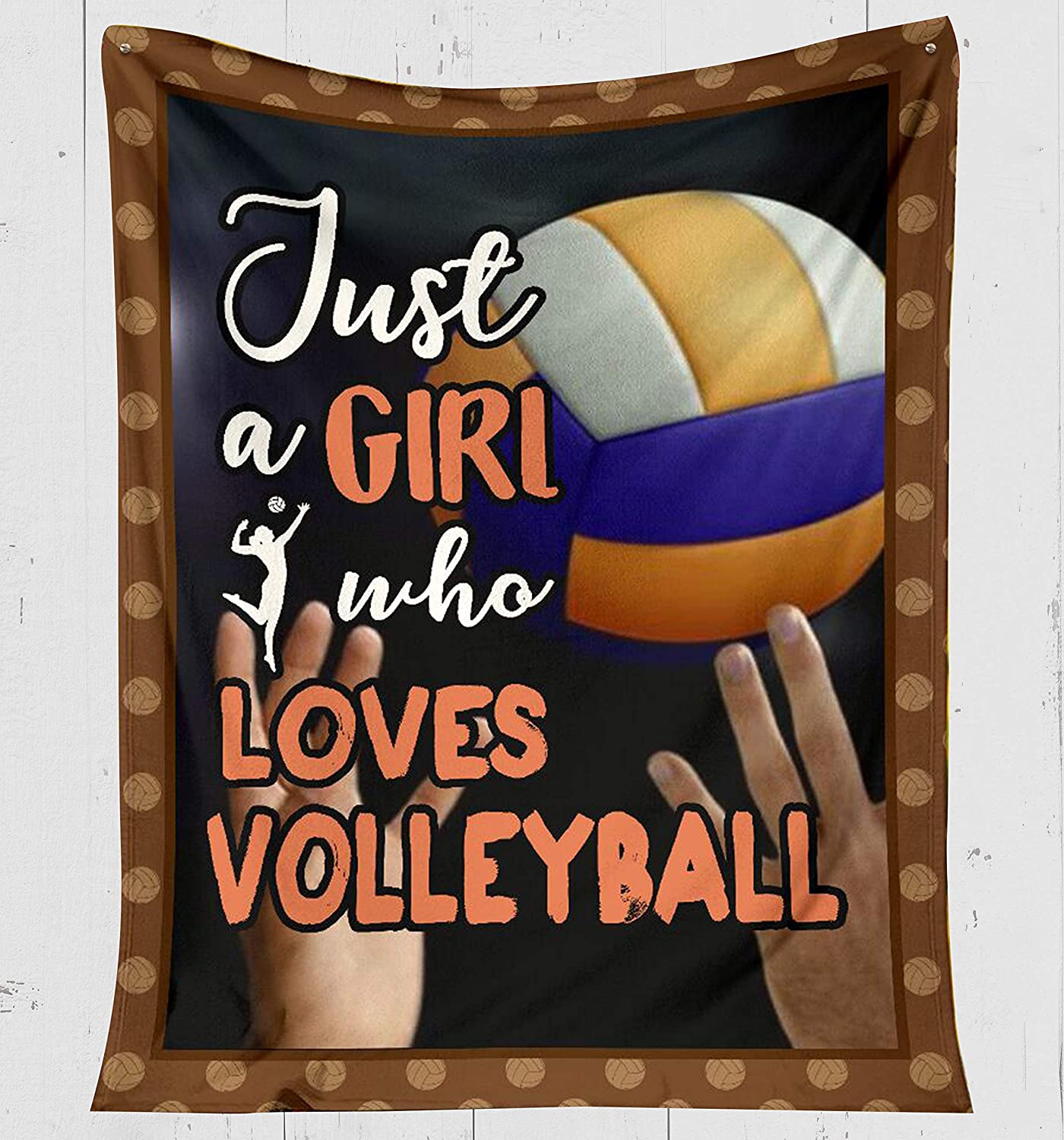 Volleyball Blanket – Just A Girl, Who Loves Volleyball – Fleece Blanket Soft Comfortable Blanket For Sofa Chair Bed Office Travelling Camping Blanket Christmas