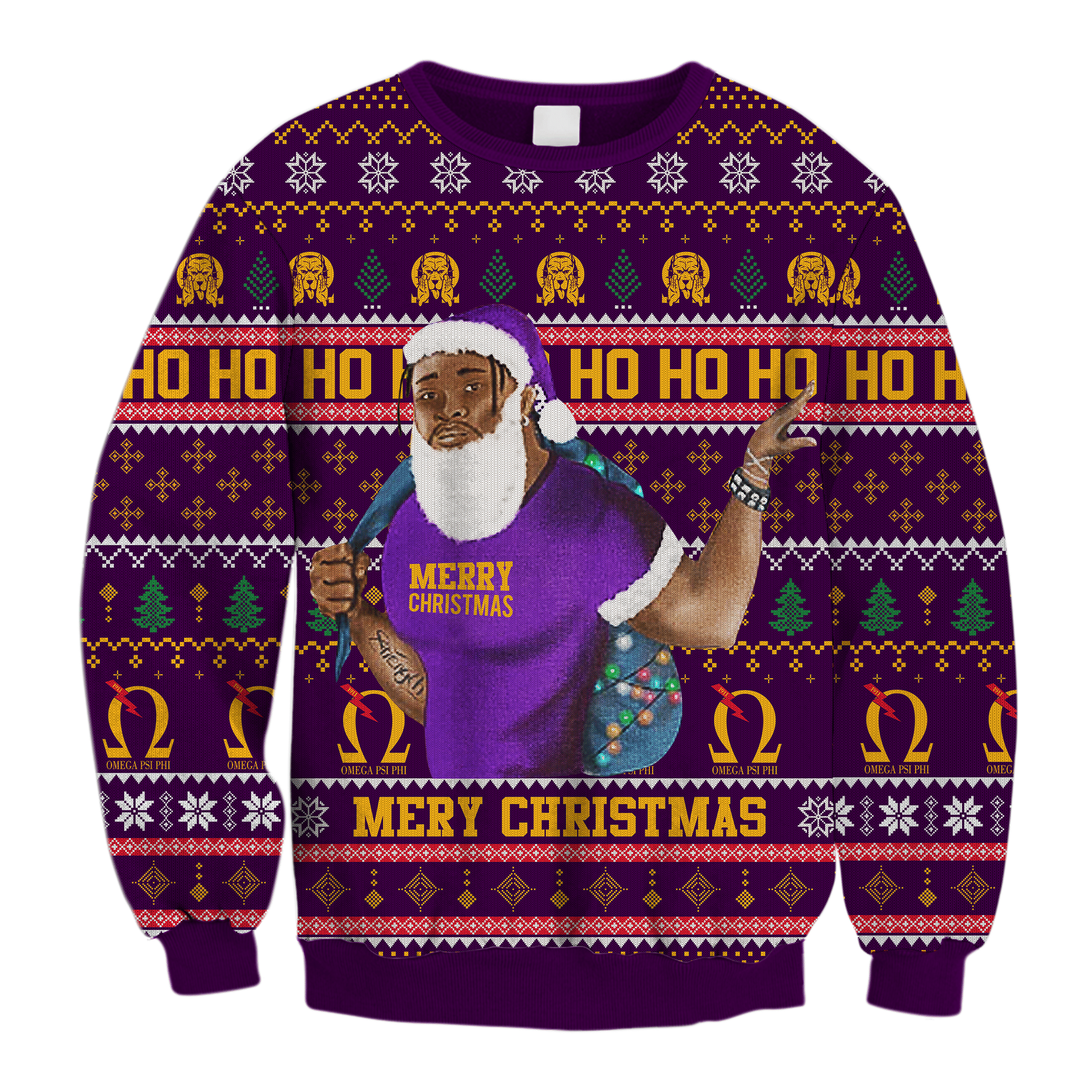 Fraternity Sweatshirt – Lux Man Hohoho Christmas Omega Psi Phi Crewneck Sweatshirt