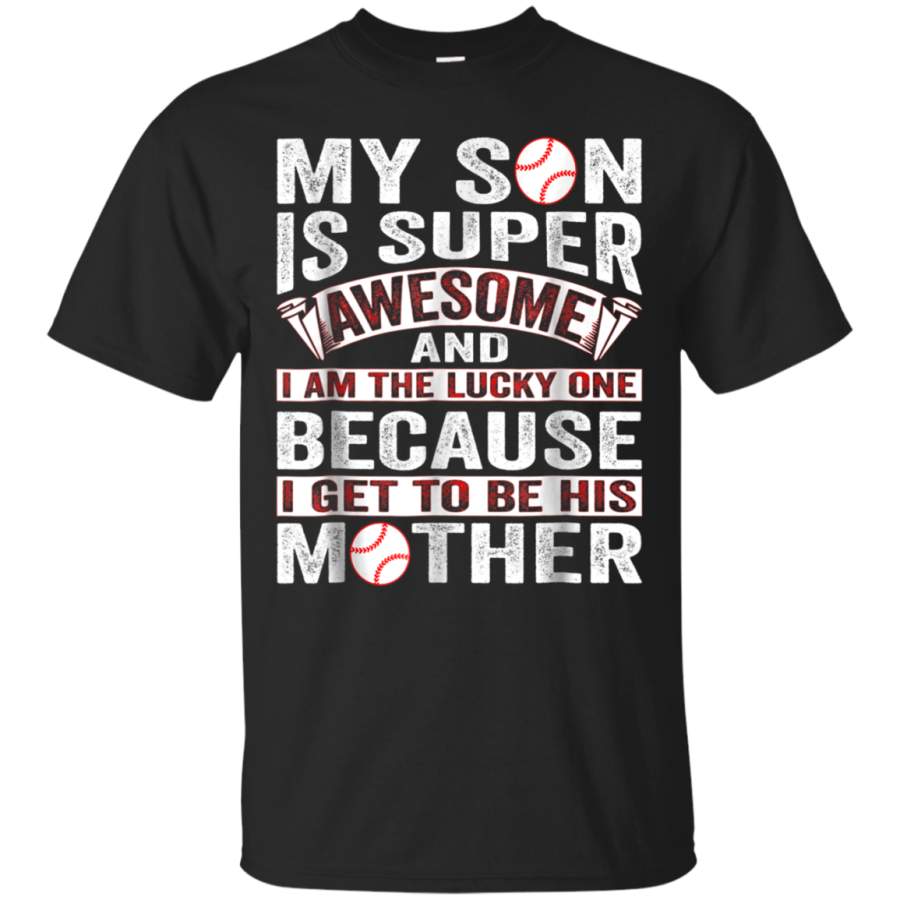 AGR Awesome Son And Im The Lucky Mother- Baseball Shirts