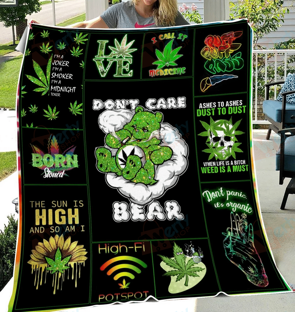 Dont Care Bear Love Bud Sherpa Blanket