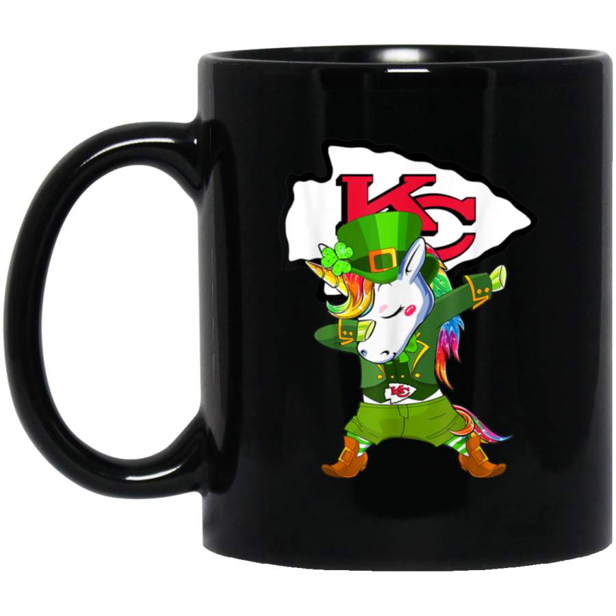 Unicorn Dabbing Football Team Kansas CityChief StPatricks Mug