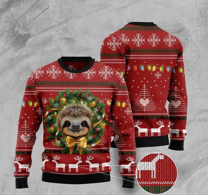 [High Quality] Deer And Sloth Pattern Full Printing Ugly Christmas Sweater