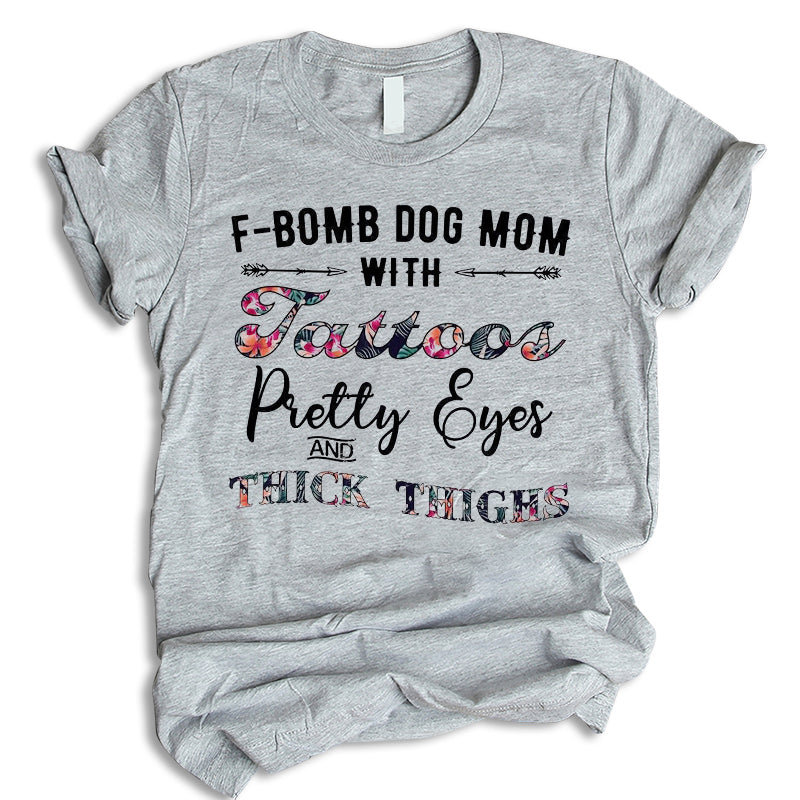 F-Bomb Dog Mom With Tatoo Shirt, Dog Mom Shirt, Gift For Dog Lovers, Tattoo Mom Hoodie, Pet Lover Gift