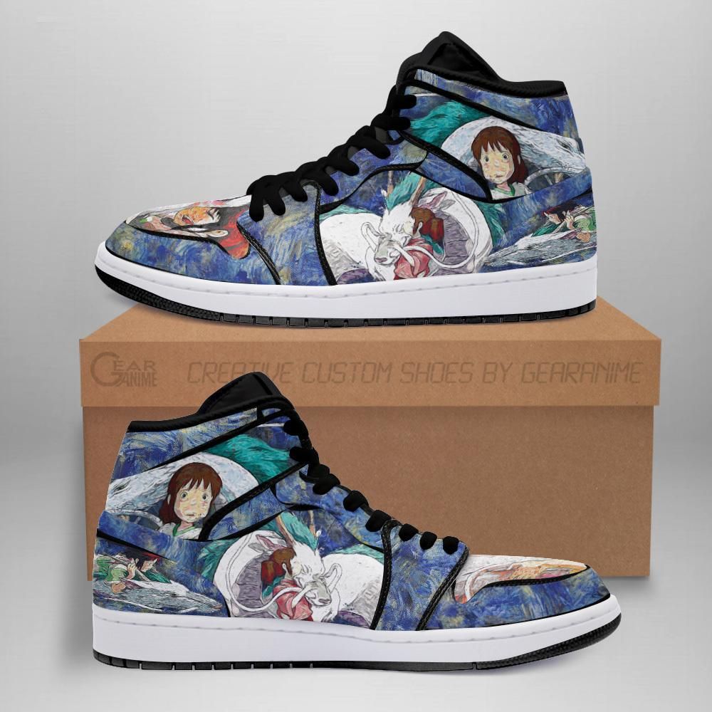 Chihiro Haku Dragon Starry Night Style Spirited Away Mn05 Air Jordan Shoes Sport Sneakers