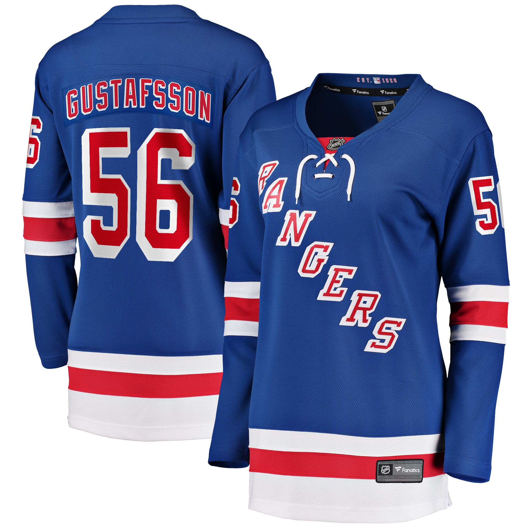 Erik Gustafsson New York Rangers Branded Women's Home Breakaway Player Jersey – Blue